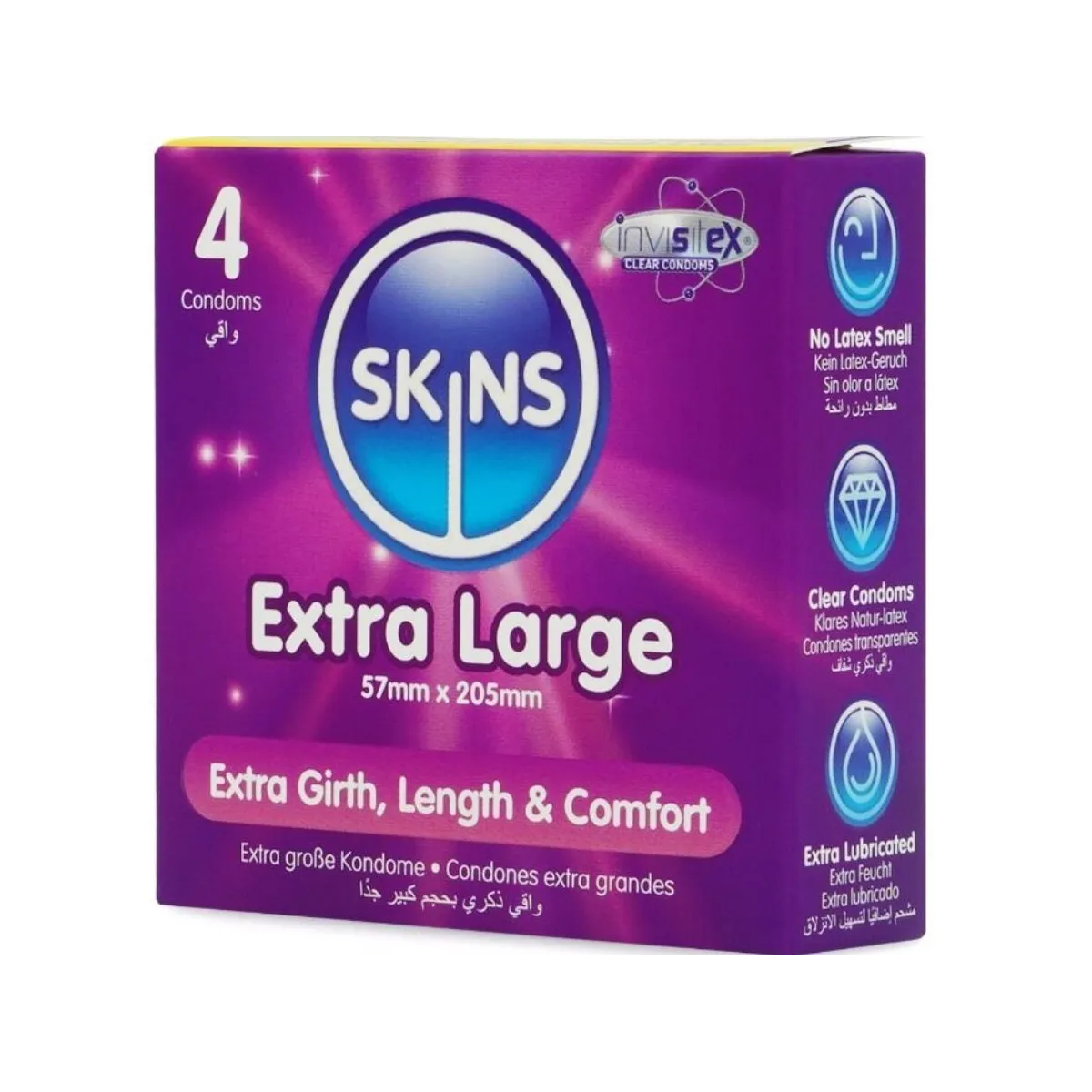 Extra Grosse Premium-Kondome Packung 4 von Skins | Fesselliebe.de