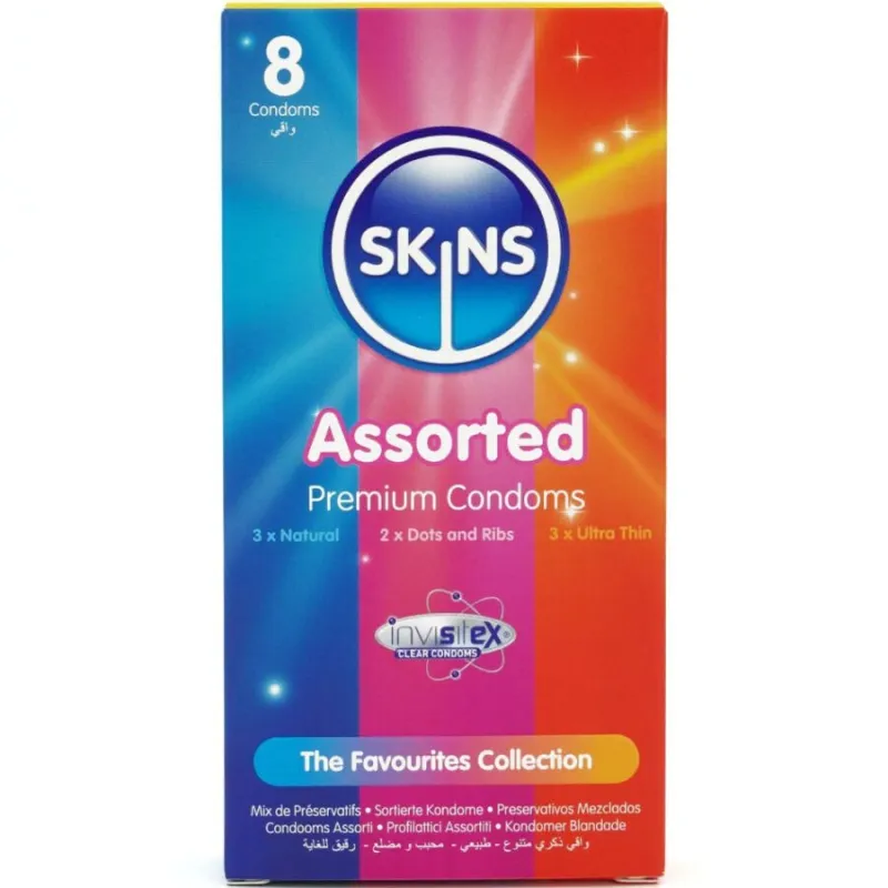 Sortierte Premium-Kondome Packung 8 von Skins | Fesselliebe.de