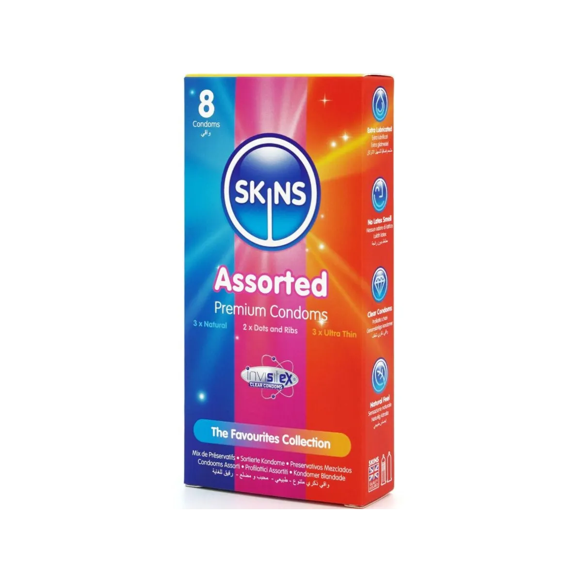 Sortierte Premium-Kondome Packung 8 von Skins | Fesselliebe.de