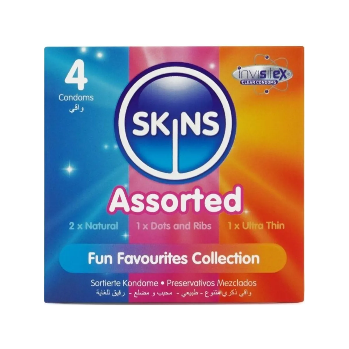 Sortierte Premium-Kondome, 4er-Stück von Skins | Fesselliebe.de