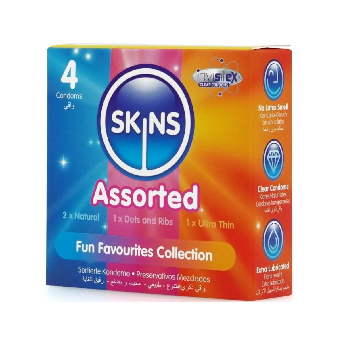 Sortierte Premium-Kondome, 4er-Stück von Skins | Fesselliebe.de