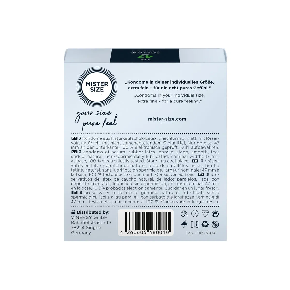 Kondome Grösse XS 47 Mm (3 Stück) von Mister Size | Fesselliebe.de
