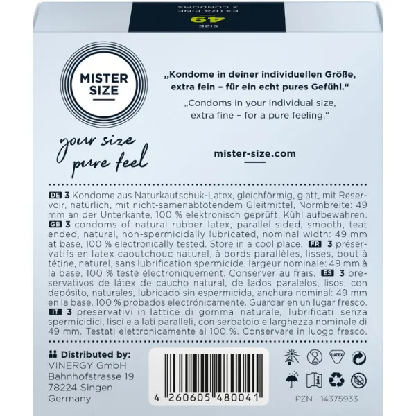 Kondomgrösse S 49 Mm (3 Stück) von Mister Size | Fesselliebe.de