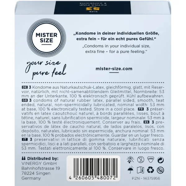 Kondomgrösse M 53 Mm (3 Stück) von Mister Size | Fesselliebe.de