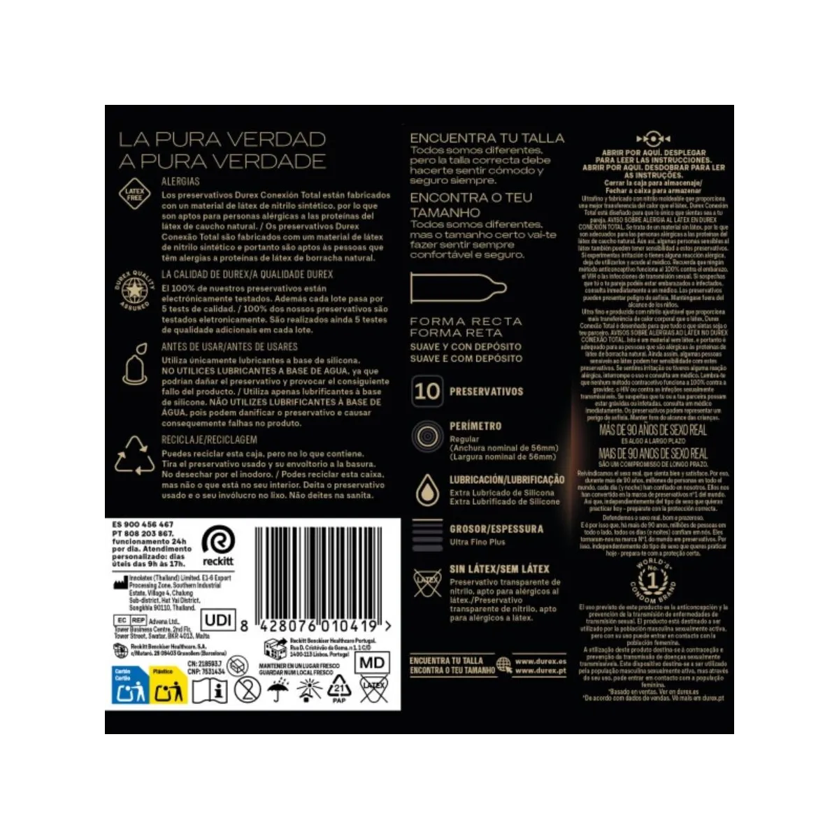 Total Connection Ultra Fine Plus Latexfrei 10 Stück von Durex Kondoms | Fesselliebe.de