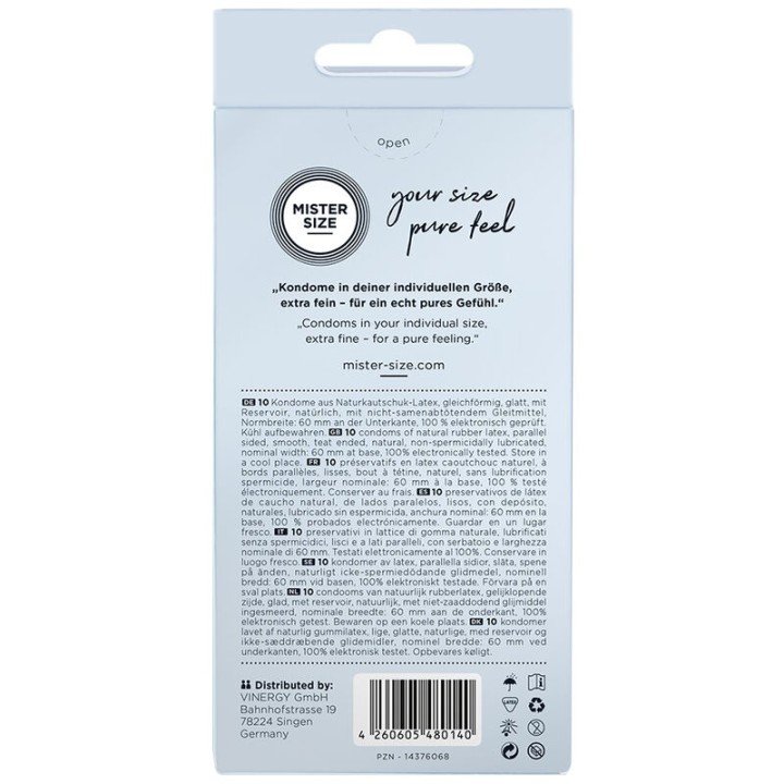 Kondomgrösse XL 60 Mm (10 Stück) von Mister Size | Fesselliebe.de