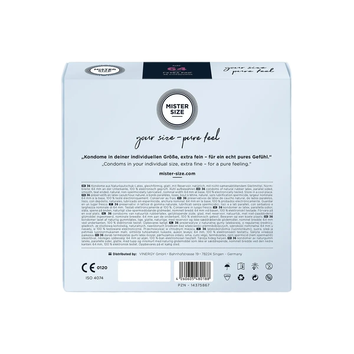 Kondome Grösse XXL 64 Mm (36 Stück) von Mister Size | Fesselliebe.de