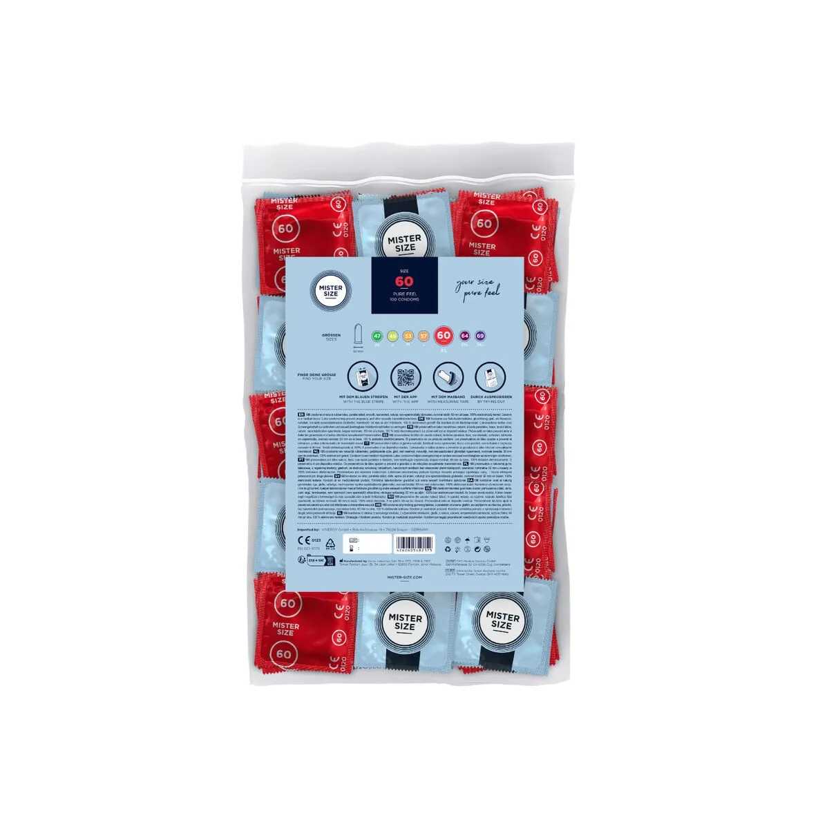 Kondomgrösse XL 60 Mm (100 Stück) von Mister Size | Fesselliebe.de