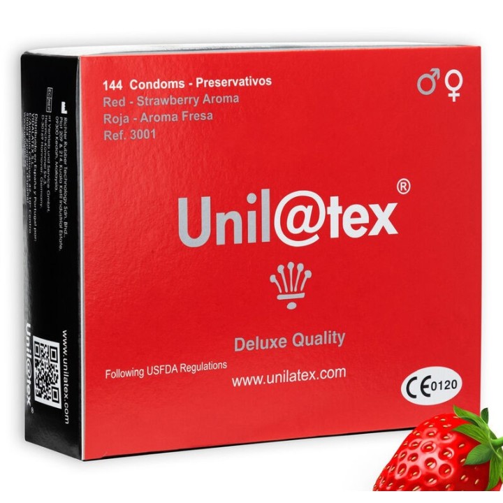 Red / Strawberry Preservatives 144 Stück von Unilatex | Fesselliebe.de