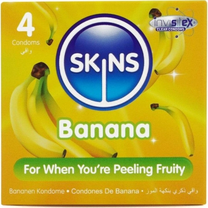 Banana Premium Kondome Packung 4 von Skins | Fesselliebe.de