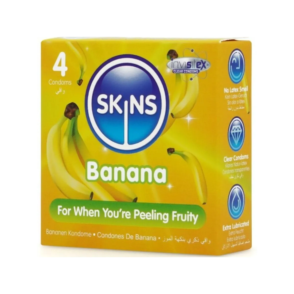 Banana Premium Kondome Packung 4 von Skins | Fesselliebe.de