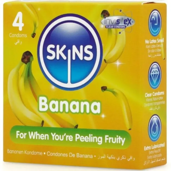Banana Premium Kondome Packung 4 von Skins | Fesselliebe.de