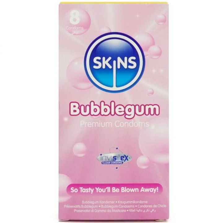Bubblegum Premium-Kondome Packung 8 von Skins | Fesselliebe.de