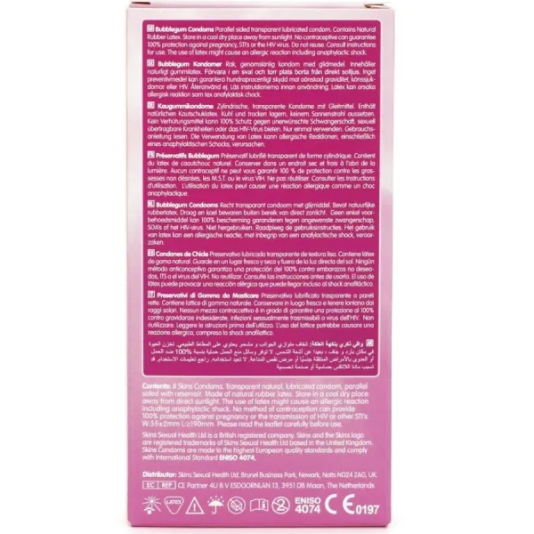 Bubblegum Premium-Kondome Packung 8 von Skins | Fesselliebe.de