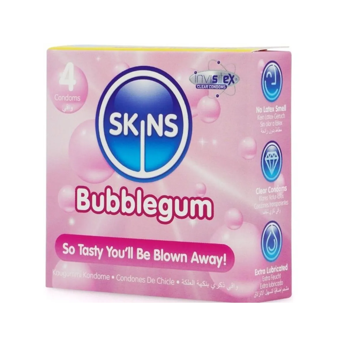 Bubblegum Premium-Kondome Packung 4 von Skins | Fesselliebe.de