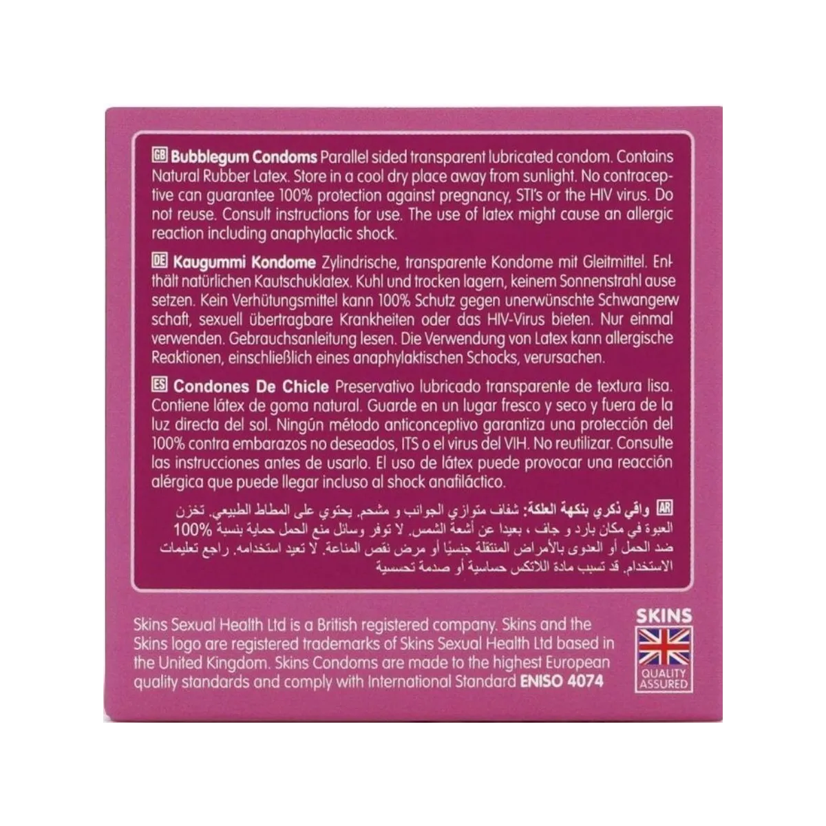 Bubblegum Premium-Kondome Packung 4 von Skins | Fesselliebe.de