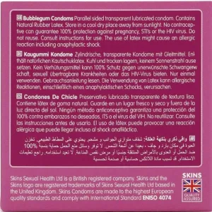 Bubblegum Premium-Kondome Packung 4 von Skins