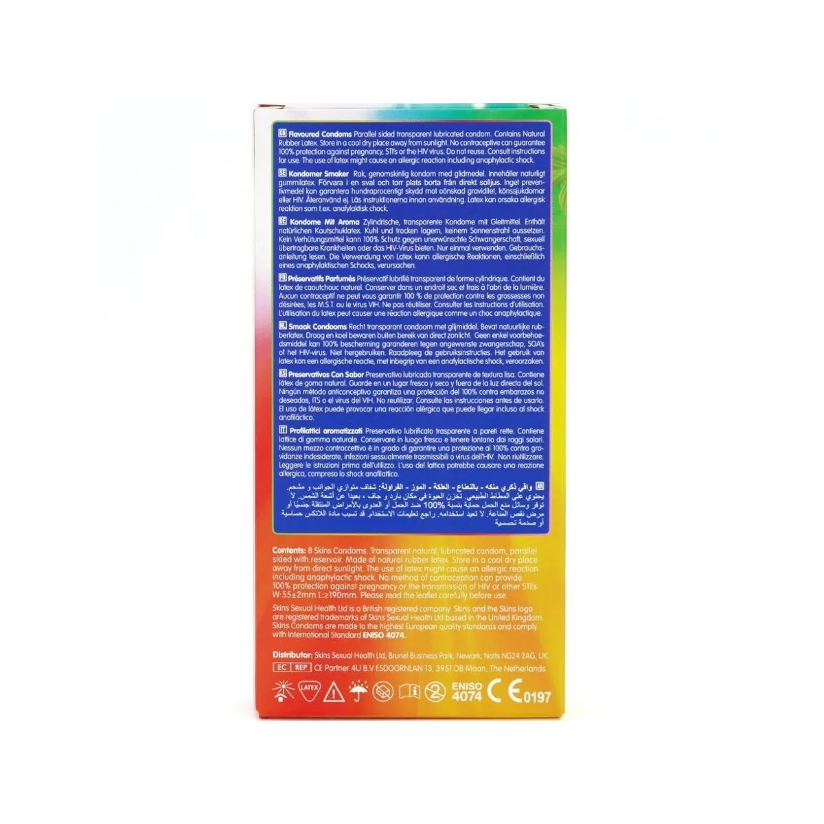 Premium-Kondome mit Verschiedenen Geschmacksrichtungen, 8er-Stück von Skins | Fesselliebe.de