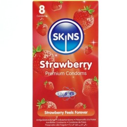 Erdbeere Premium-Kondome Packung 8 von Skins | Fesselliebe.de
