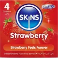Erdbeere Premium-Kondome Packung 4 von Skins