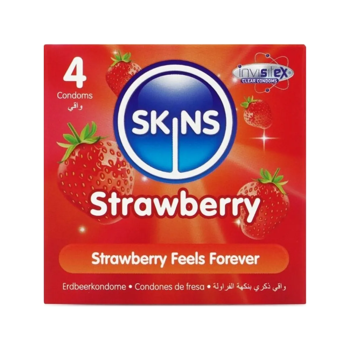 Erdbeere Premium-Kondome Packung 4 von Skins | Fesselliebe.de