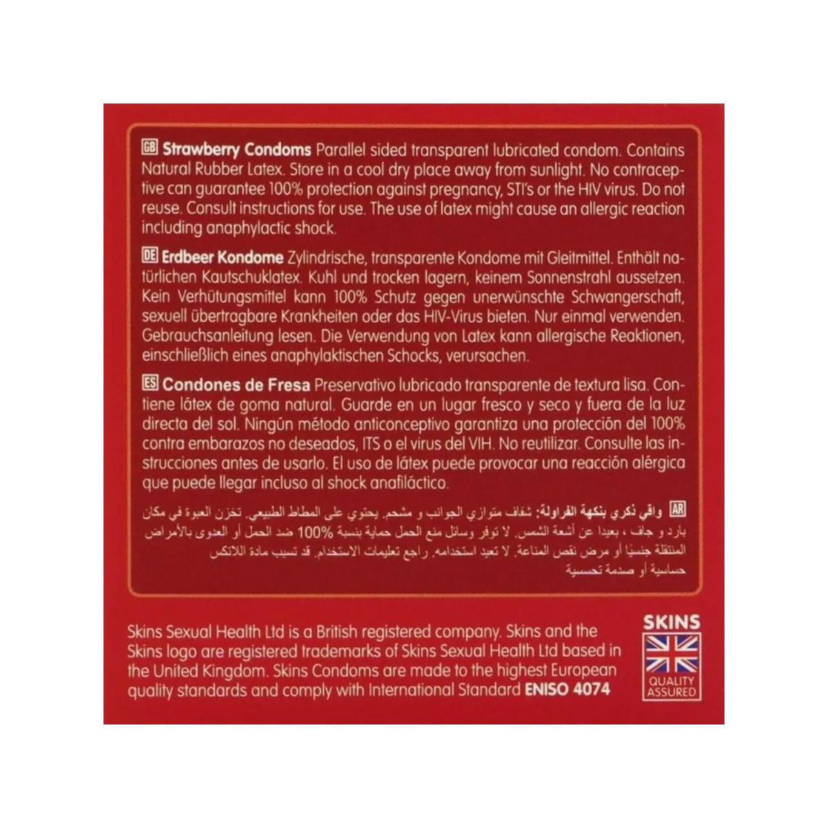 Erdbeere Premium-Kondome Packung 4 von Skins | Fesselliebe.de