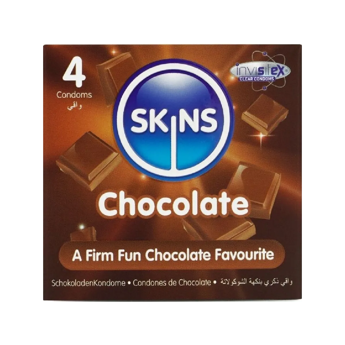 Schokolade Premium-Kondome Packung 4 von Skins | Fesselliebe.de