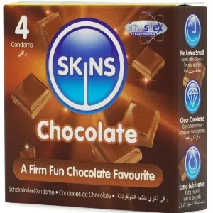 Schokolade Premium-Kondome Packung 4 von Skins
