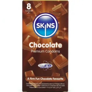 Schokolade Premium-Kondome Packung 8 von Skins | Fesselliebe.de