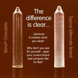 Schokolade Premium-Kondome Packung 8 von Skins