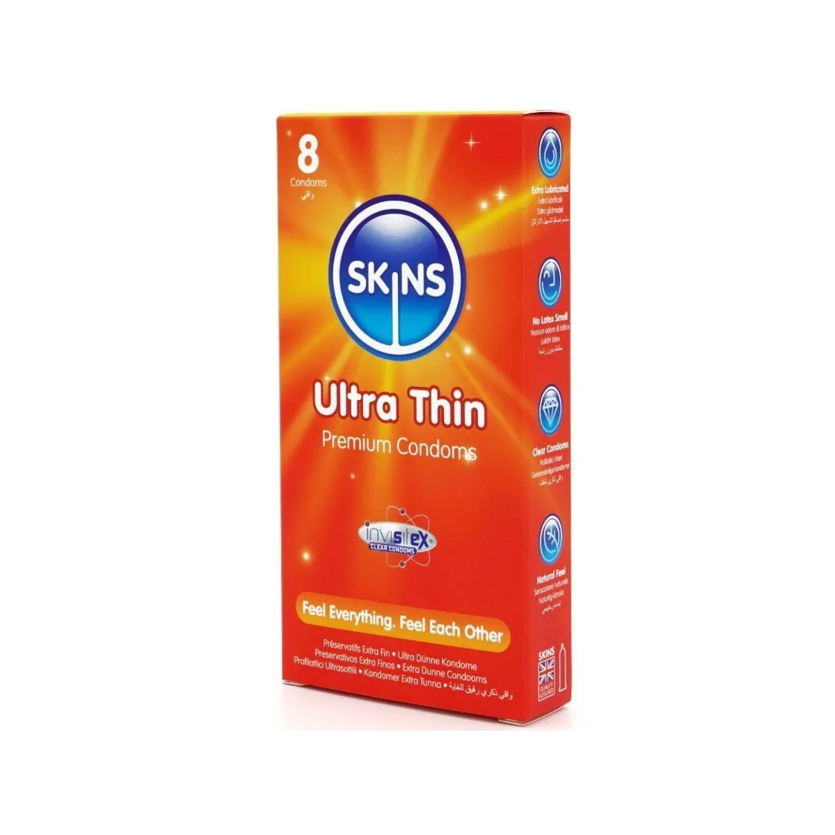 Ultra Dünne Premium-Kondome Packung 8 von Skins | Fesselliebe.de