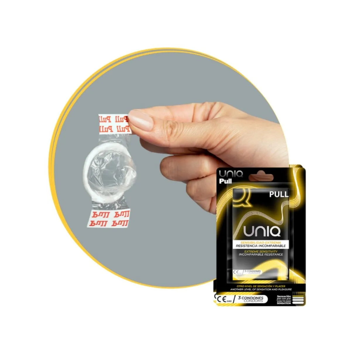 Pull Latexfreie Kondome mit Streifen 3 Stück von Uniq | Fesselliebe.de