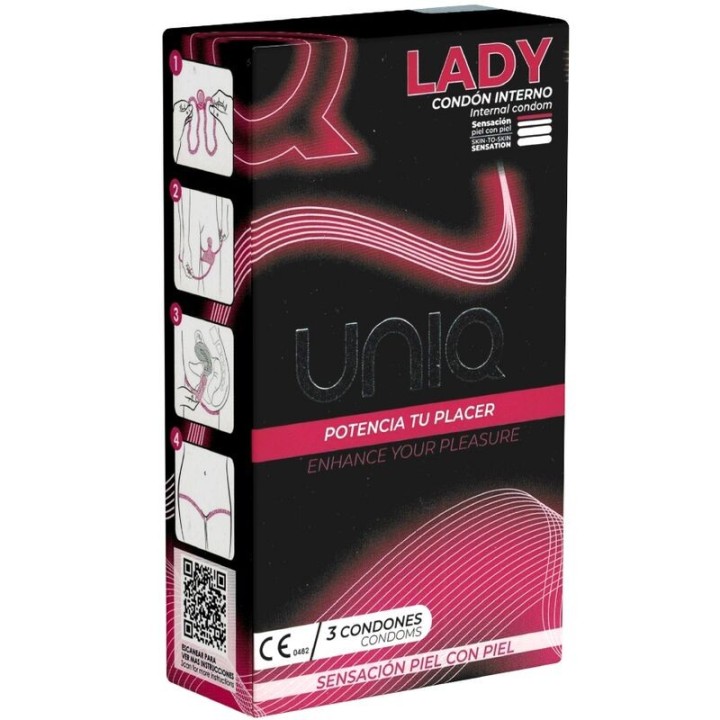 Lady Kondom Latexfreie weibliche Kondome mit Strumpfgurt 3 Stück von Uniq | Fesselliebe.de