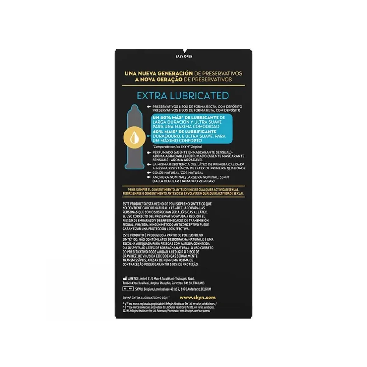 Extra Schmiertes Kondom 10 Stück von Skyn | Fesselliebe.de
