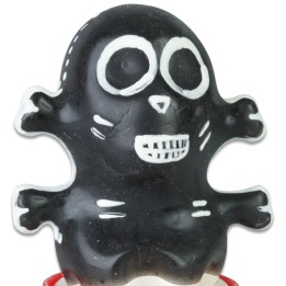 Handbemaltes Kondom Totenkopf Schwarz Modell 1 von Kondomerie | Fesselliebe.de
