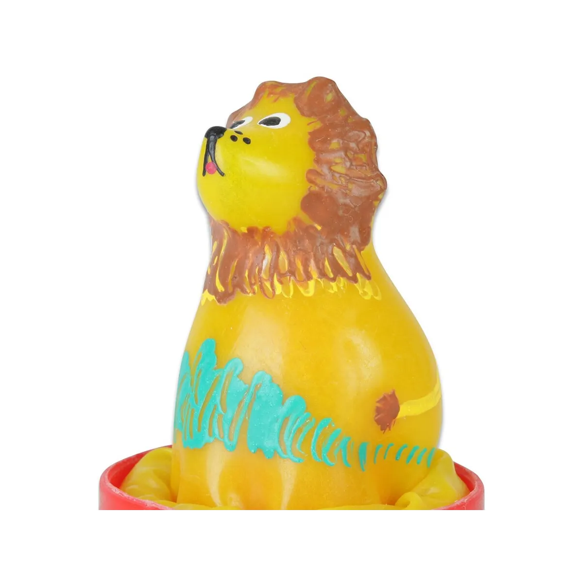 Handbemaltes Kondom Sitzender Löwe von Kondomerie | Fesselliebe.de