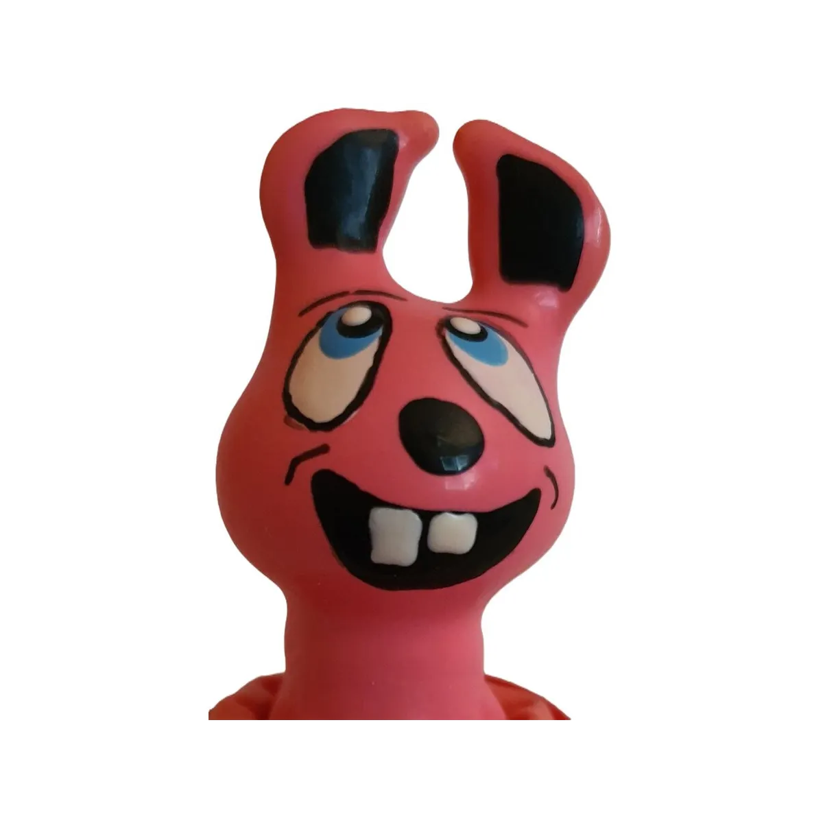 Handbemaltes Kondom mit Lachendem Rosa Hasen von Kondomerie | Fesselliebe.de