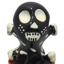 Handbemaltes Kondom Totenkopf Schwarz Modell 2 von Kondomerie | Fesselliebe.de