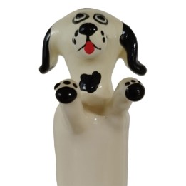 Handbemaltes Kondom Glücklicher Weisser Hund XL von Kondomerie | Fesselliebe.de