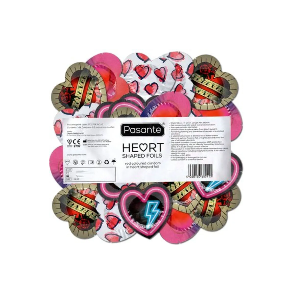 Kondome Rot Herzform Tasche 144 Stück von Pasante | Fesselliebe.de