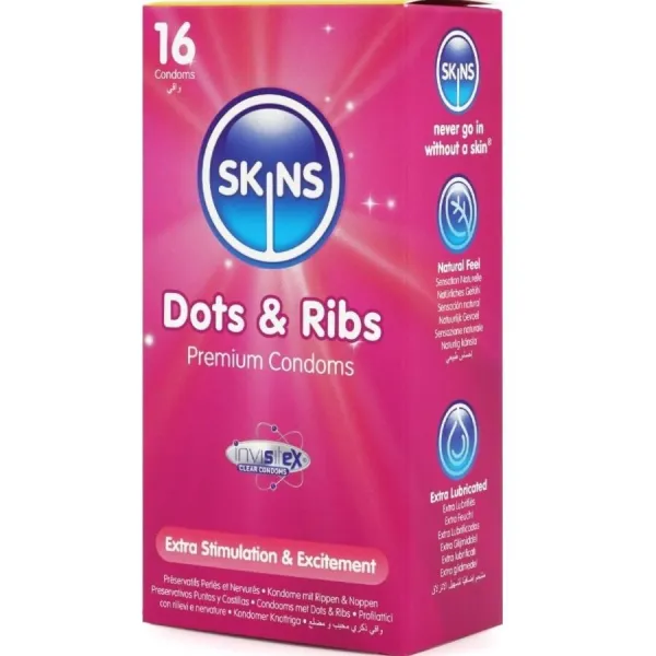 Dots & Ribs Premium-Kondome Packung 16 von Skins | Fesselliebe.de