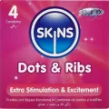 Dots & Ribs Premium-Kondome 4er-Stück von Skins