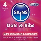 Dots & Ribs Premium-Kondome 4er-Stück von Skins | Fesselliebe.de
