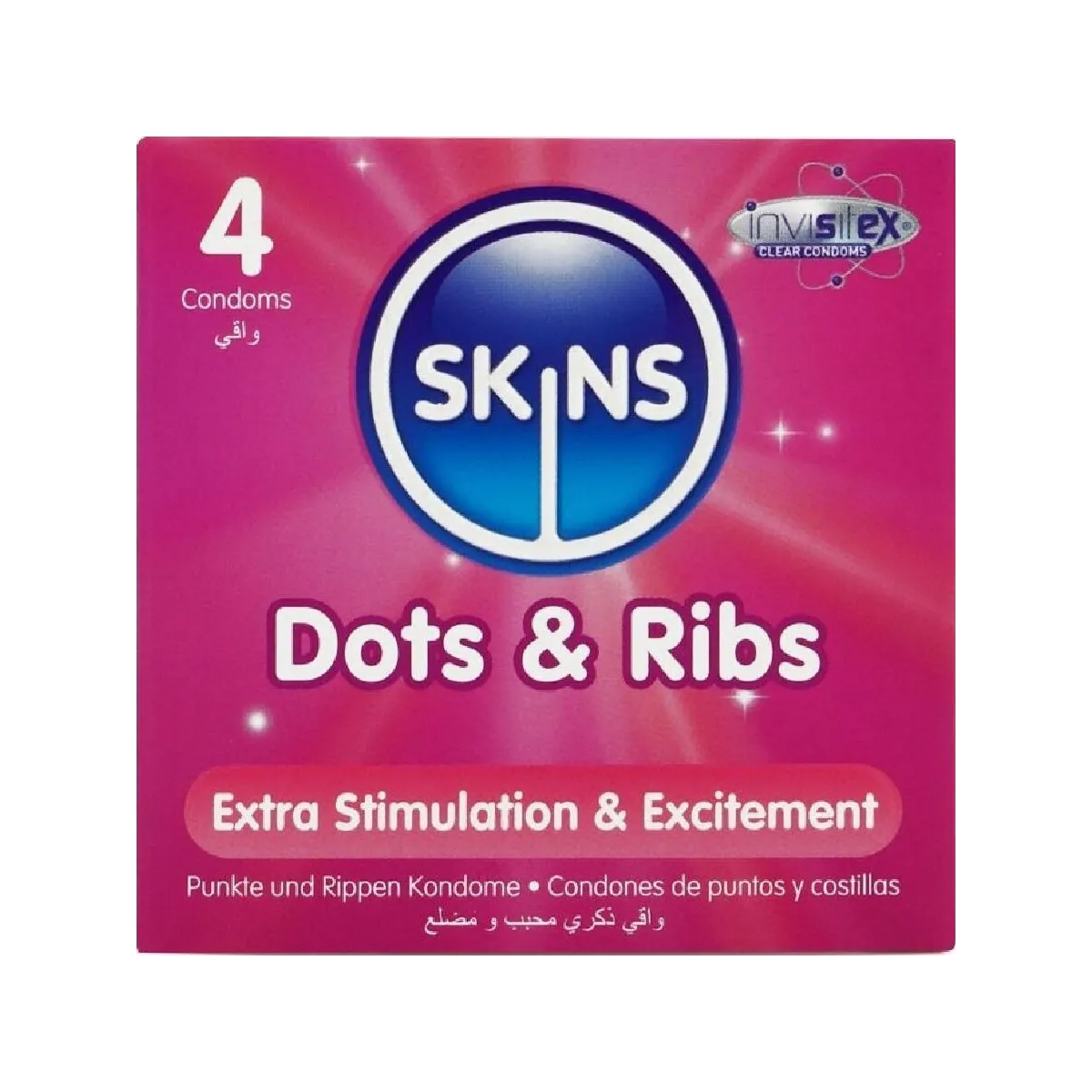 Dots & Ribs Premium-Kondome 4er-Stück von Skins | Fesselliebe.de