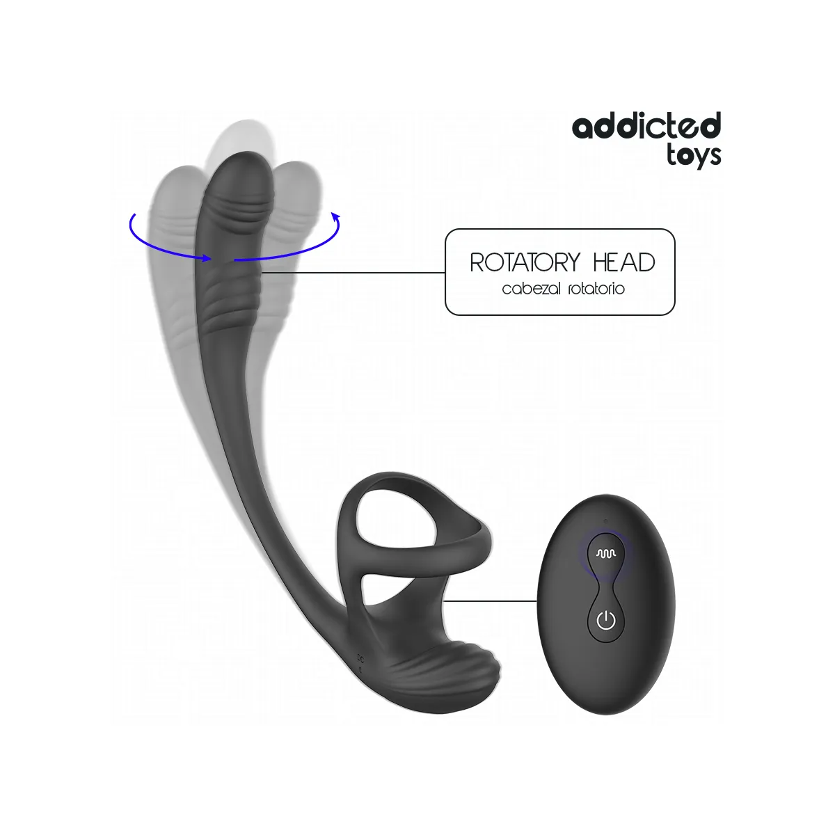 Analplug mit Vibration, 360°-Wellung und Hodenstimulator von Addicted Toys | Fesselliebe.de