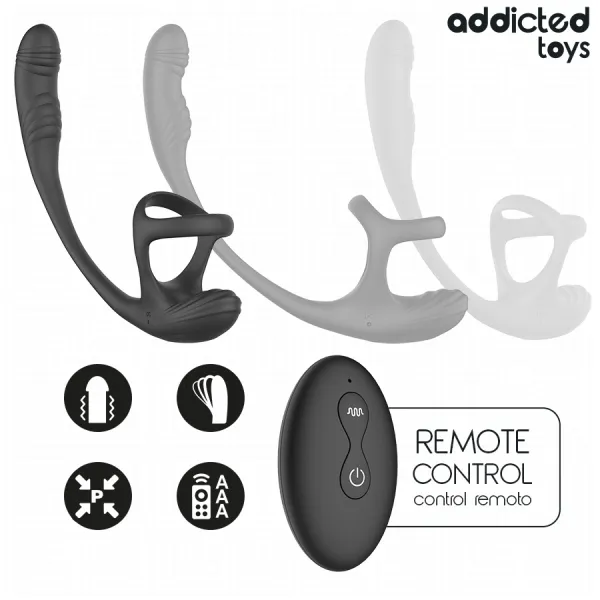 Analplug mit Vibration, 360°-Wellung und Hodenstimulator von Addicted Toys | Fesselliebe.de