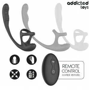 Analplug mit Vibration, 360°-Wellung und Hodenstimulator von Addicted Toys