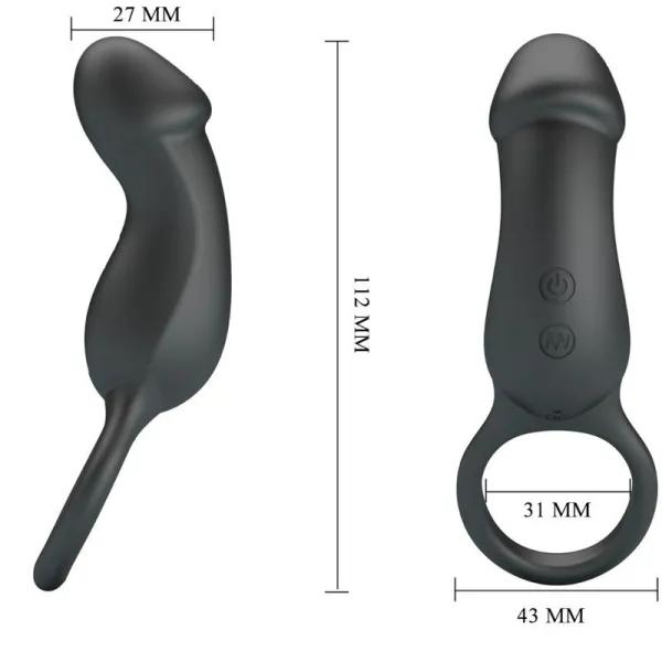Warren Black Analring & Vibrator von Pretty Love Bottom | Fesselliebe.de