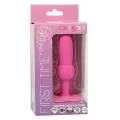 First Time Anal Plug mit Perlensonde 10 Vibrationen Rosa von Calexotics