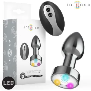 Vibrierender Analplug aus Metall mit Led-Leuchten und mit Fernbedienung - Grösse S von Intense Anal Toys | Fesselliebe.de